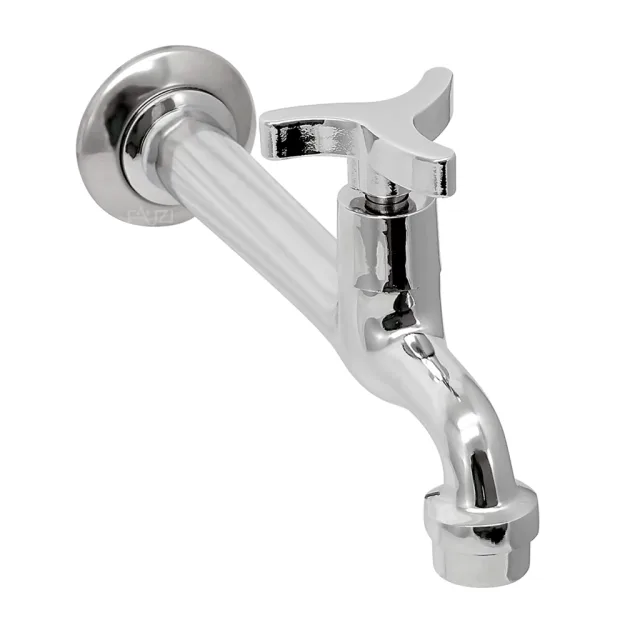 1158-10 Torneira Cozinha Parede Bica Reta 18 cm Metal C55