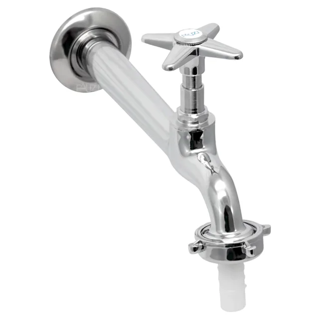 1158-16 Torneira Cozinha Parede 18 cm Metal C23 com Bico