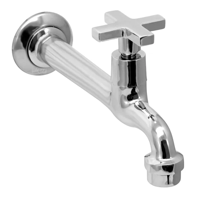 1158-9 Torneira Cozinha Parede Bica Reta 18 cm Metal C22