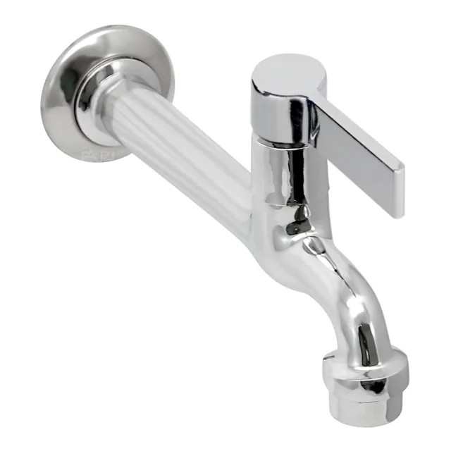 1158.C170P Torneira Cozinha Parede Bica Reta 18 cm Volante de ABS
