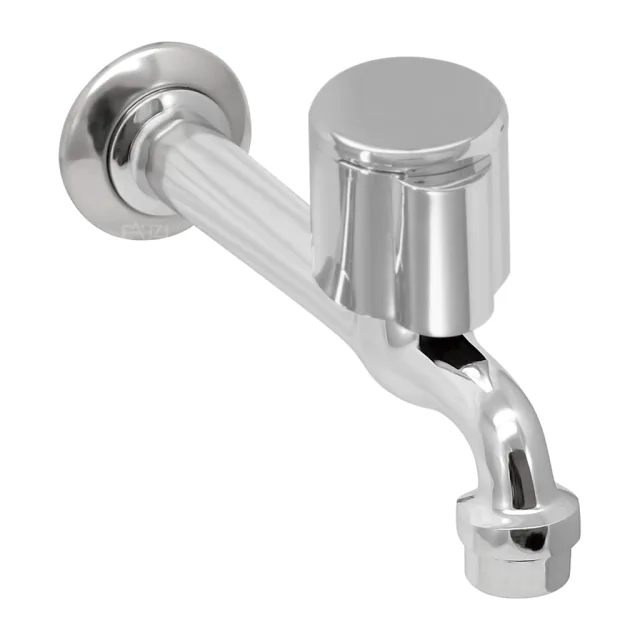 1158.C43P Torneira Cozinha Parede Bica Reta 18 cm Volante de ABS MVS