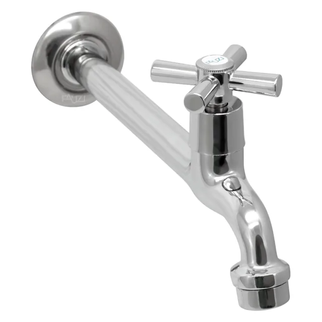 1159-18 Torneira Cozinha Parede Bica Reta 22 cm Metal C32 MVS