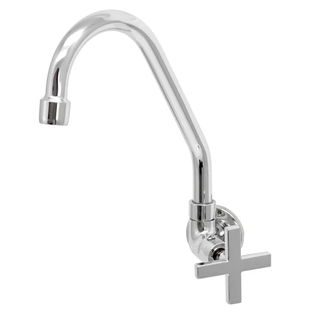 1168-19 Torneira Cozinha Parede Bica Metal C34
