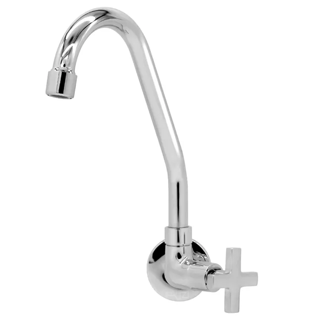1168-9 Torneira Cozinha Parede Bica Metal C22