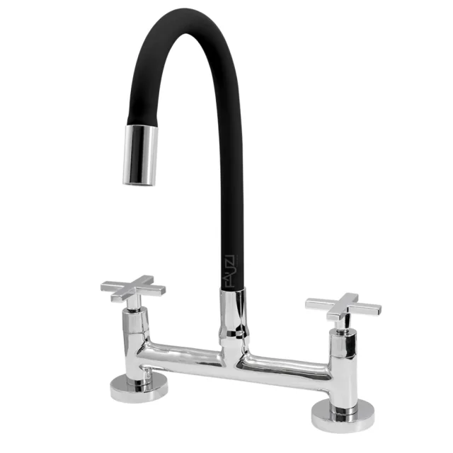 1257.C34.BLK Misturador Cozinha Mesa Bica Preta