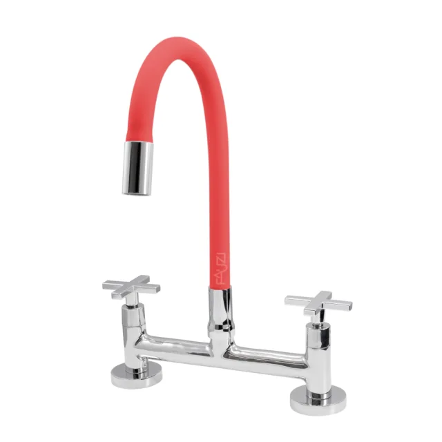 1257.C34.RED Misturador Cozinha Mesa Bica Vermelha