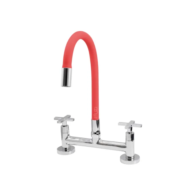 1257.C34.RED Misturador Cozinha Mesa Bica Vermelha