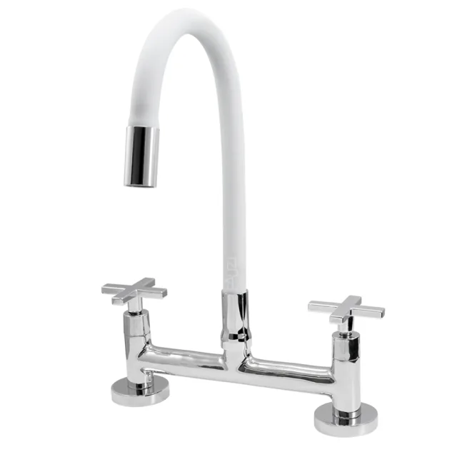 1257.C34.WHT Misturador Cozinha Mesa Bica Branca