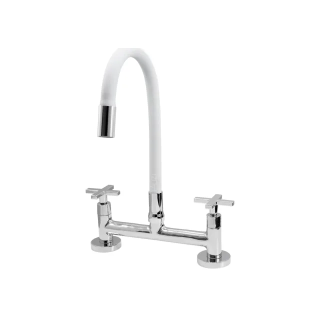 1257.C34.WHT Misturador Cozinha Mesa Bica Branca