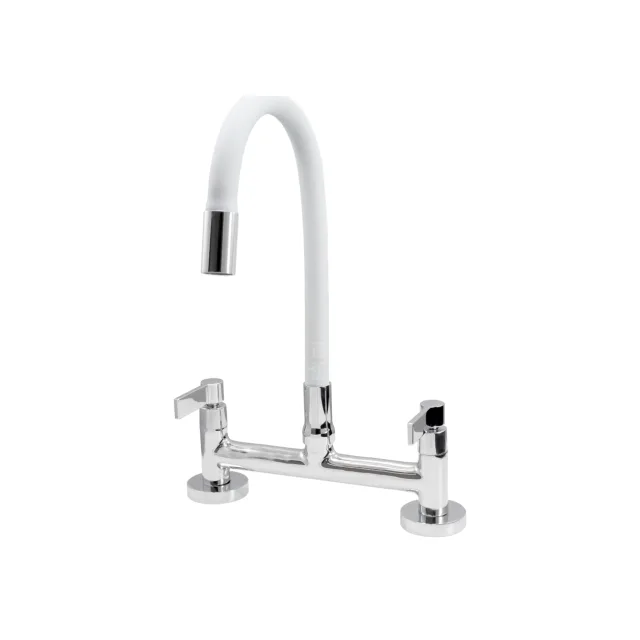1257.C70.WHT Misturador Cozinha Mesa Bica Branca