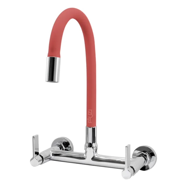1259.C70.RED Misturador Parede Bica Móvel Vermelha