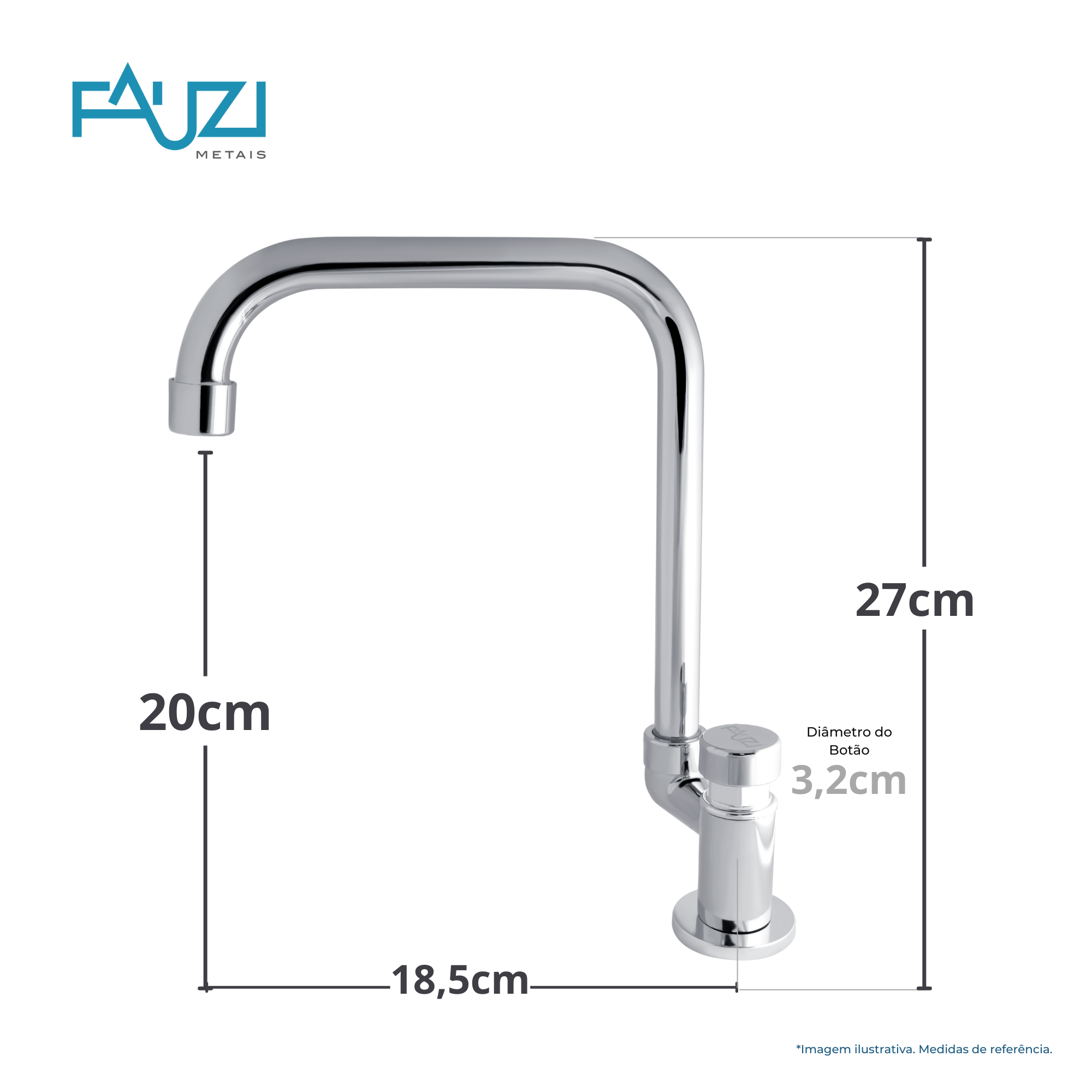Torneira 2196 da Linha Automática Fauzi Metais