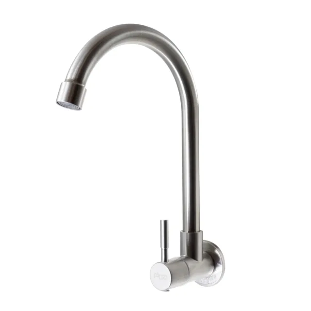 C2.10 Torneira Cozinha Parede Bica Móvel Inox