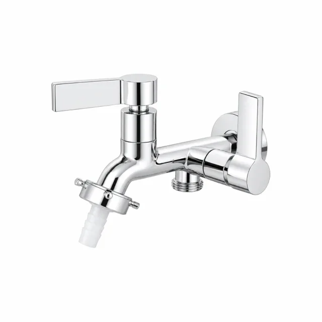 Torneira Tanque Saída Dupla para Máquina de Lavar Cromada 1/2 x 3/4 C70