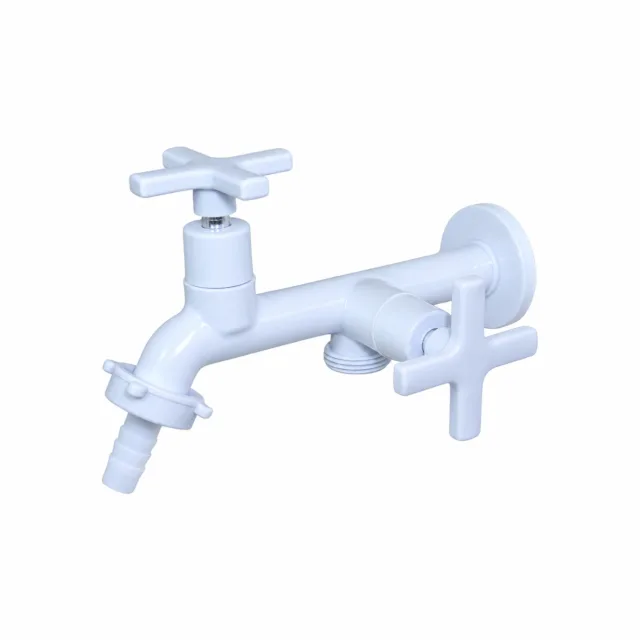 Torneira Tanque Saída Dupla para Máquina de Lavar Branca 1/2 x 3/4 C29